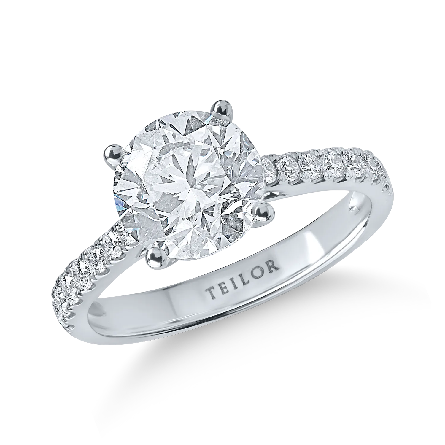 Inel din aur alb cu diamante de 2.81ct