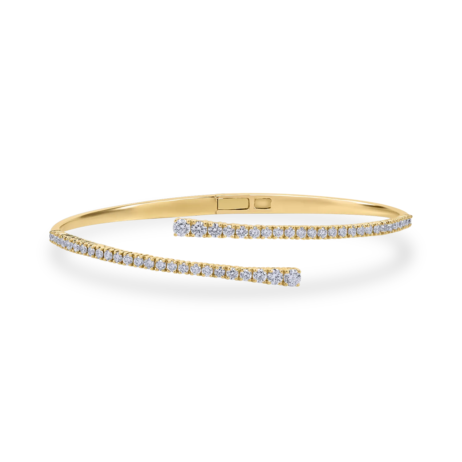 Bratara fixa deschisa din aur galben cu diamante de 1.37ct