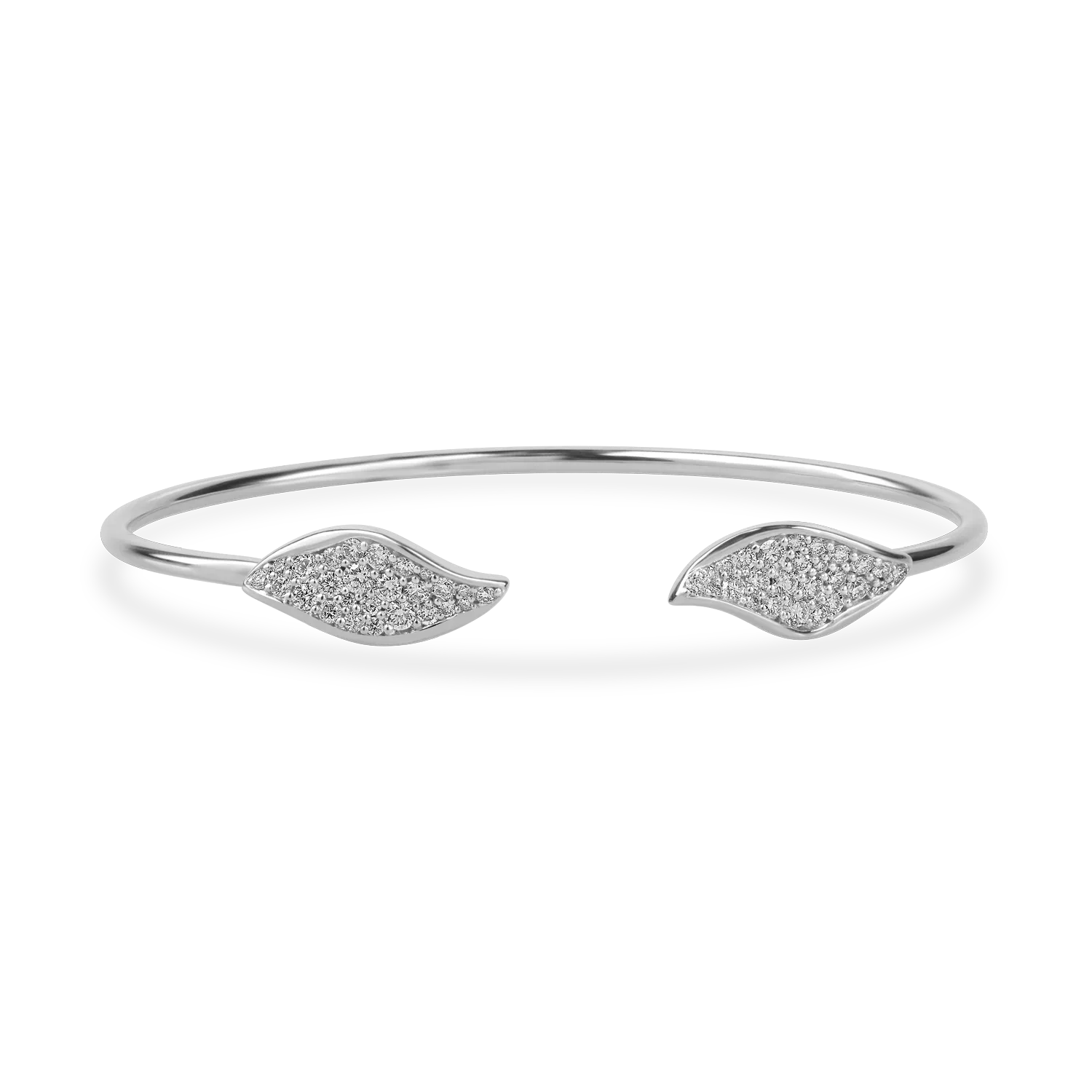 Bratara fixa din aur alb cu diamante de 0.8ct