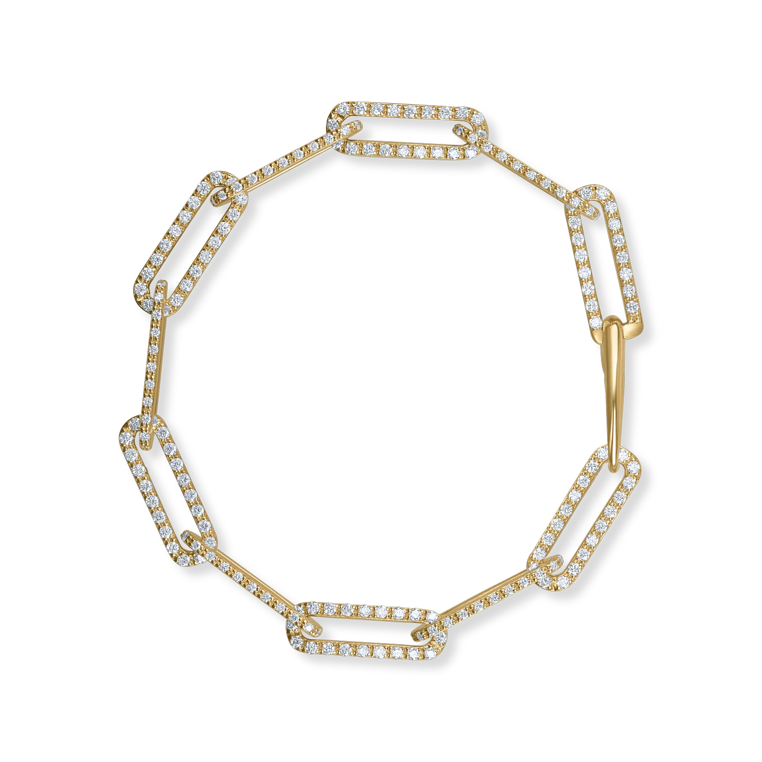 Bratara geometrica din aur galben cu diamante de 3.26ct