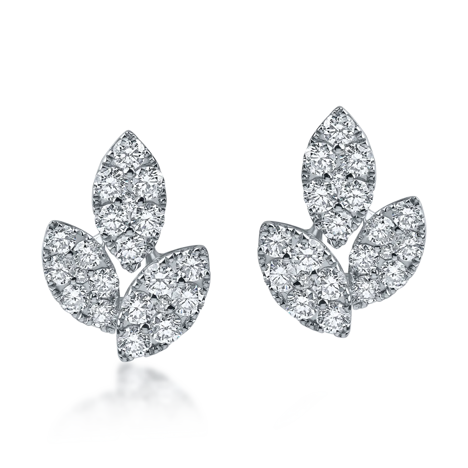 Cercei din aur alb cu diamante microsetting de 0.67ct