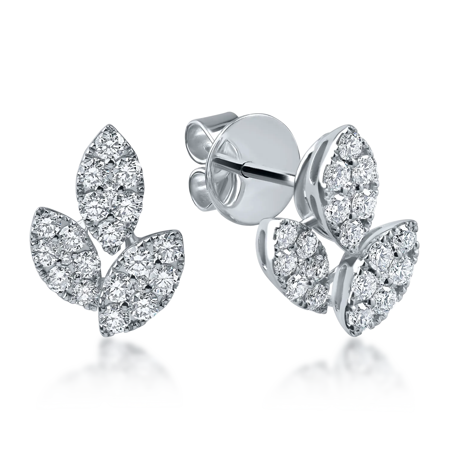 Cercei din aur alb cu diamante microsetting de 0.67ct