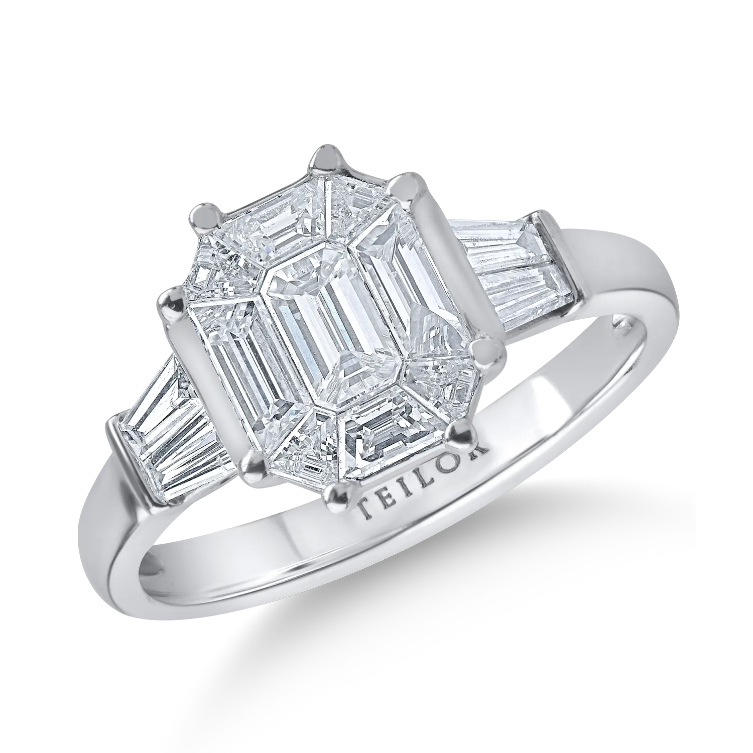 Inel din aur alb cu diamante de 0.16ct