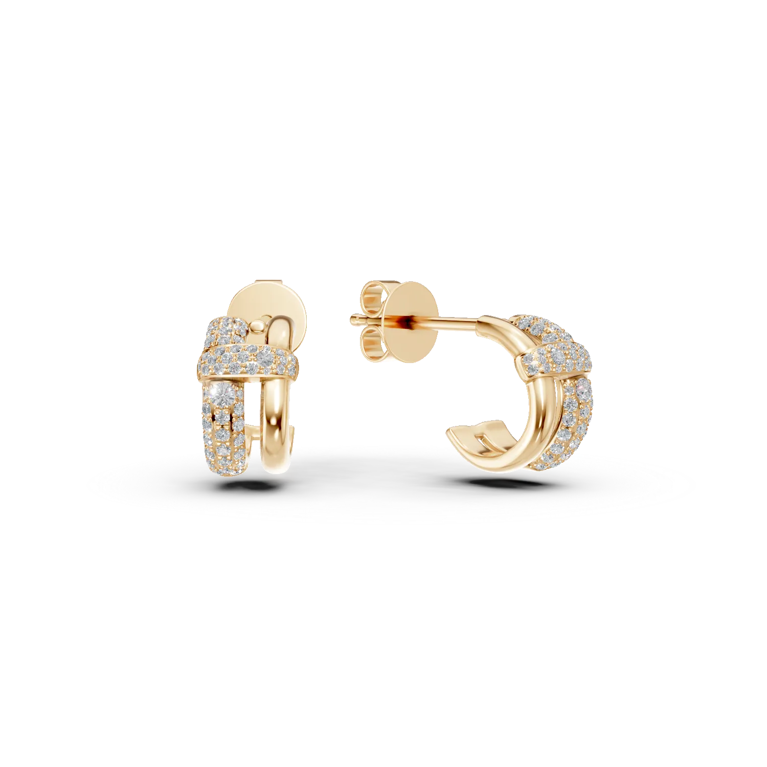 Teilor Cercei din aur galben cu diamante de 0.42ct