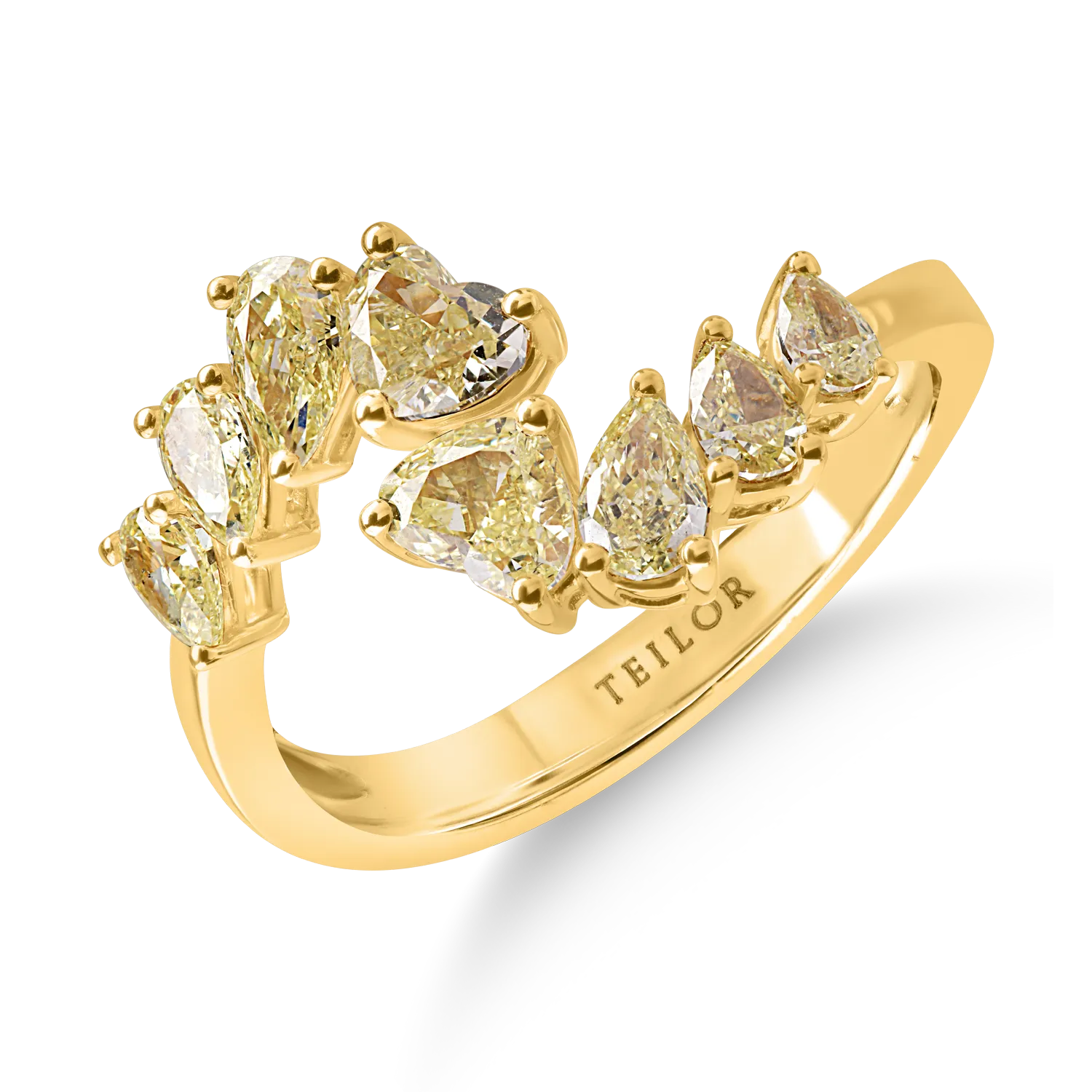 Inel din aur galben cu diamante galbene de 1.53ct