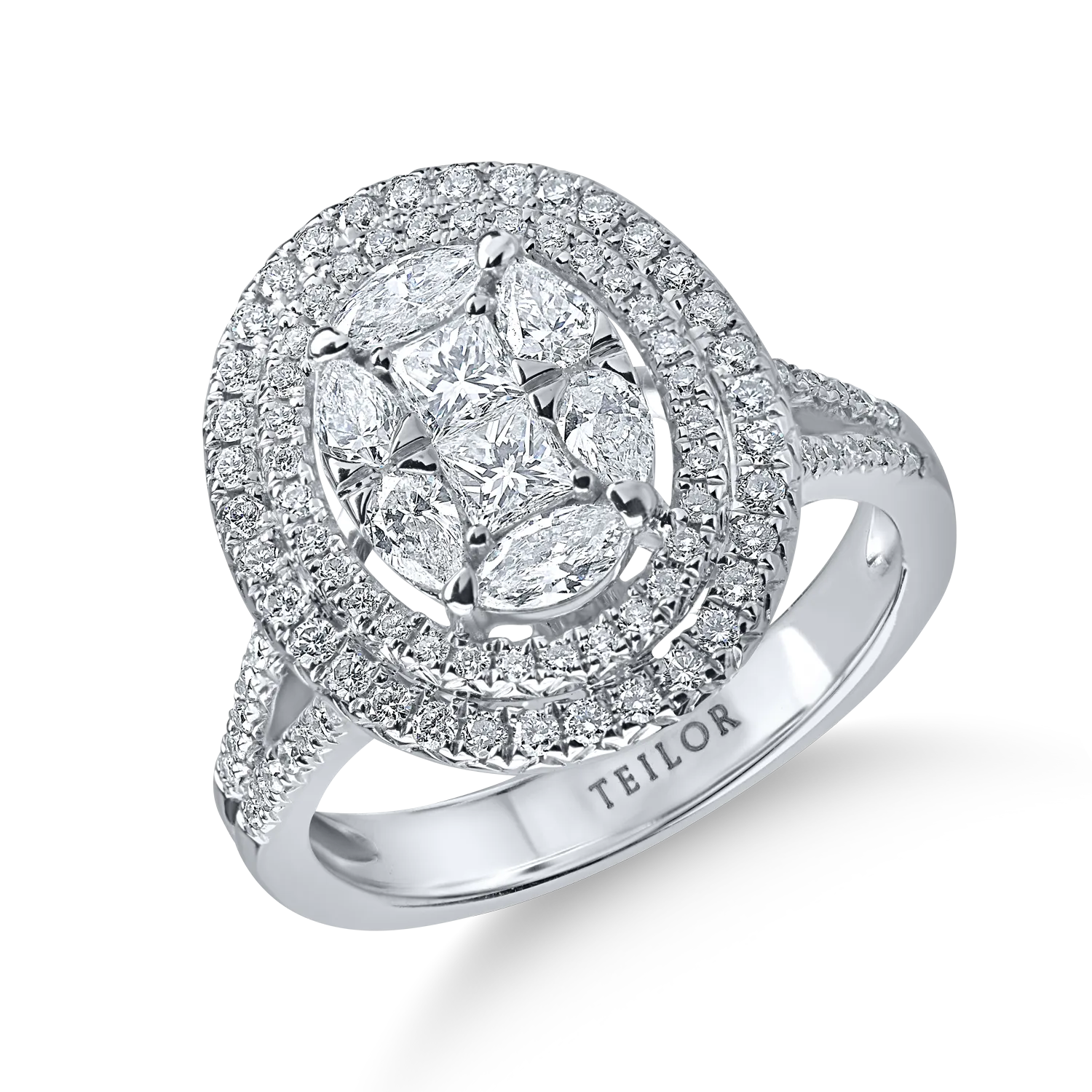 White gold ring with diamonds 1.3ct-200491