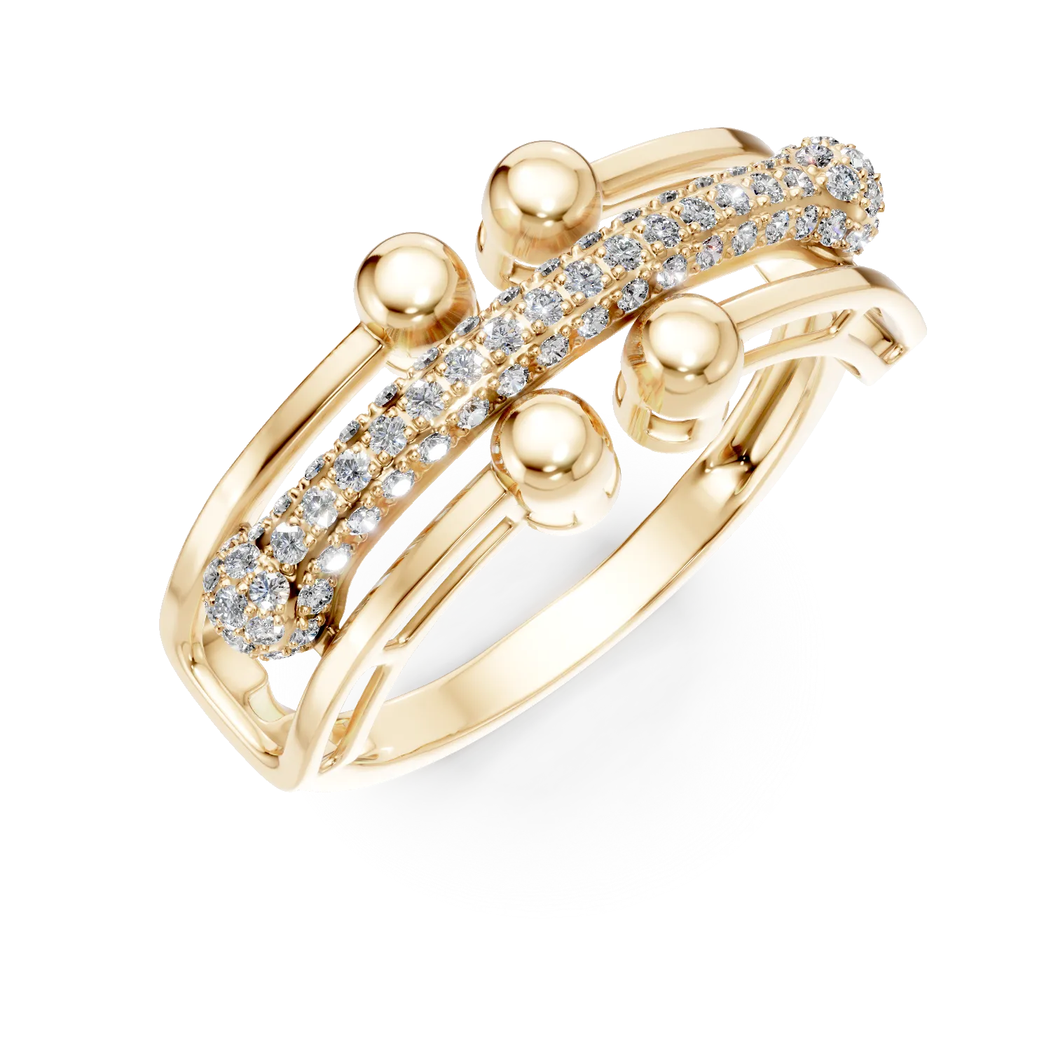 Yellow gold ring with 0.34ct diamonds-200371