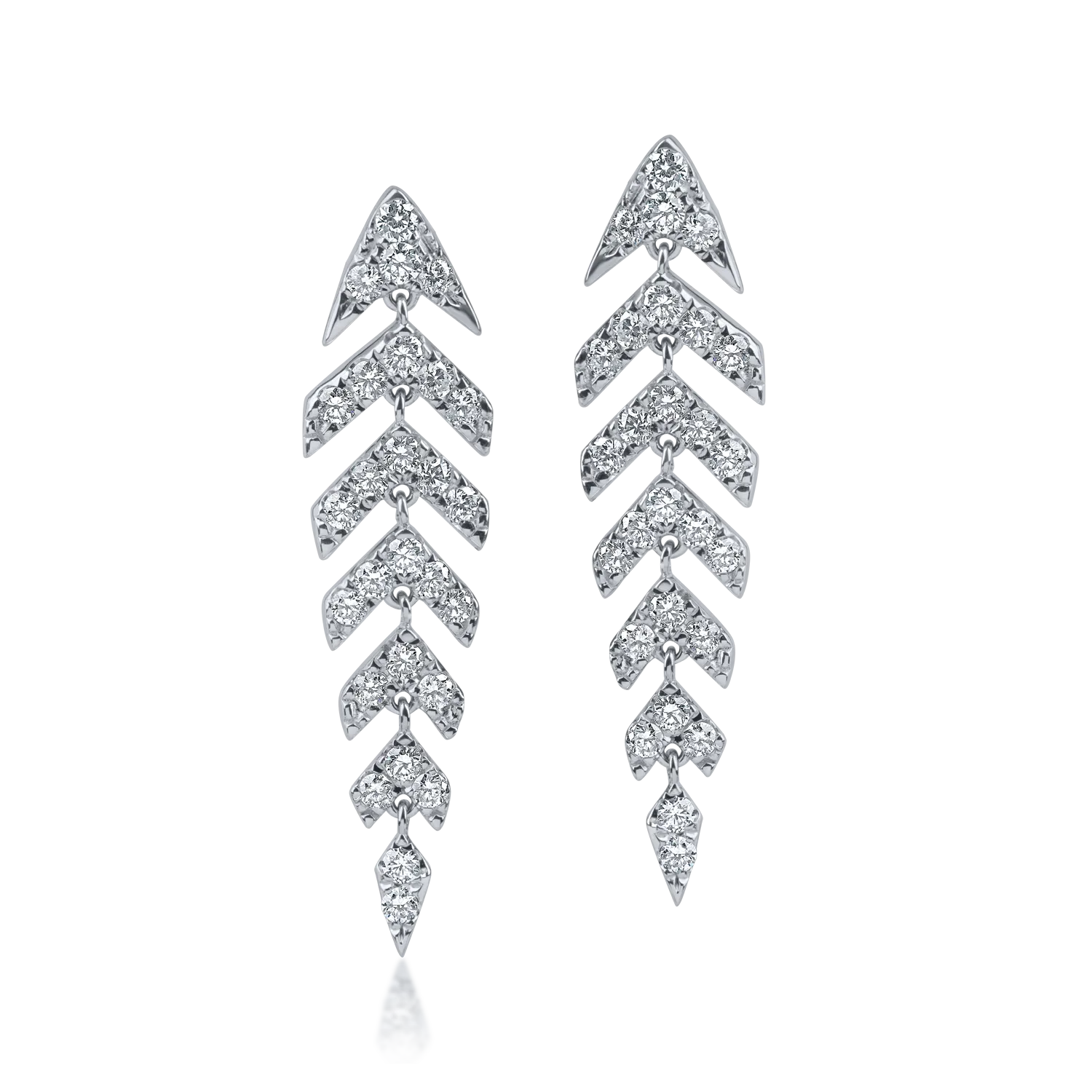 Cercei din aur alb cu diamante de 0.1ct