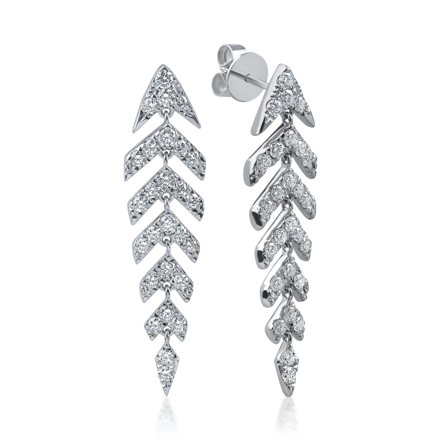 Cercei din aur alb cu diamante de 0.1ct - imagine 4