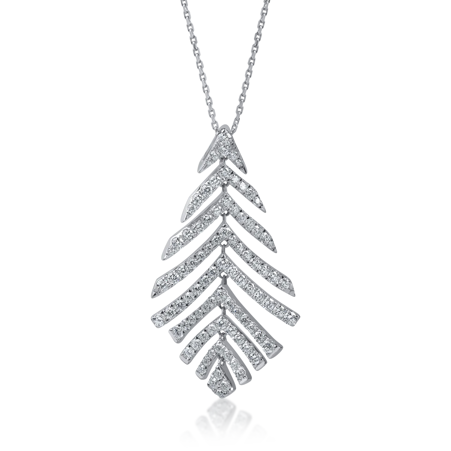 Teilor Lant cu pandantiv din aur alb cu diamante de 1.47ct