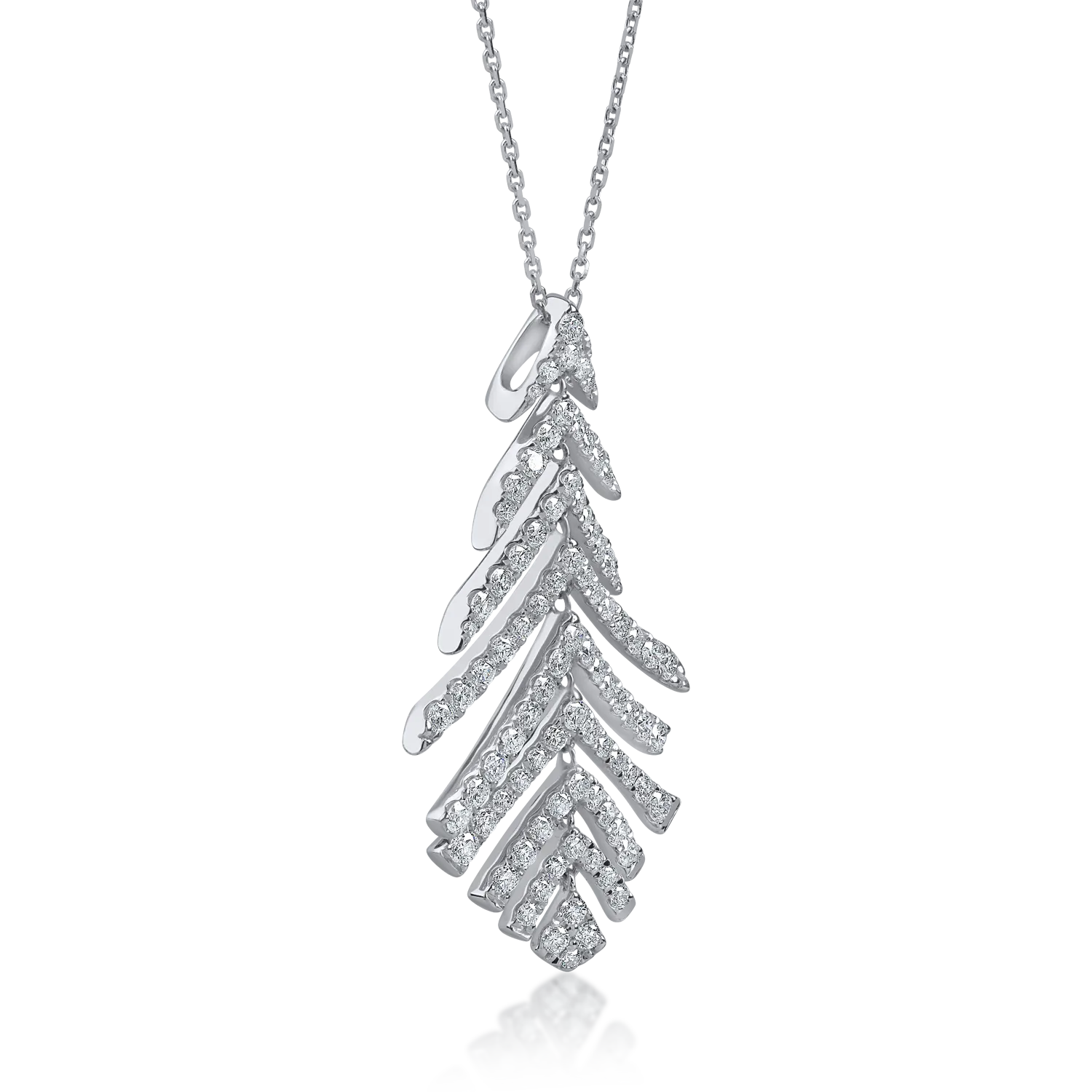 Lant cu pandantiv din aur alb cu diamante de 1.47ct - imagine 2