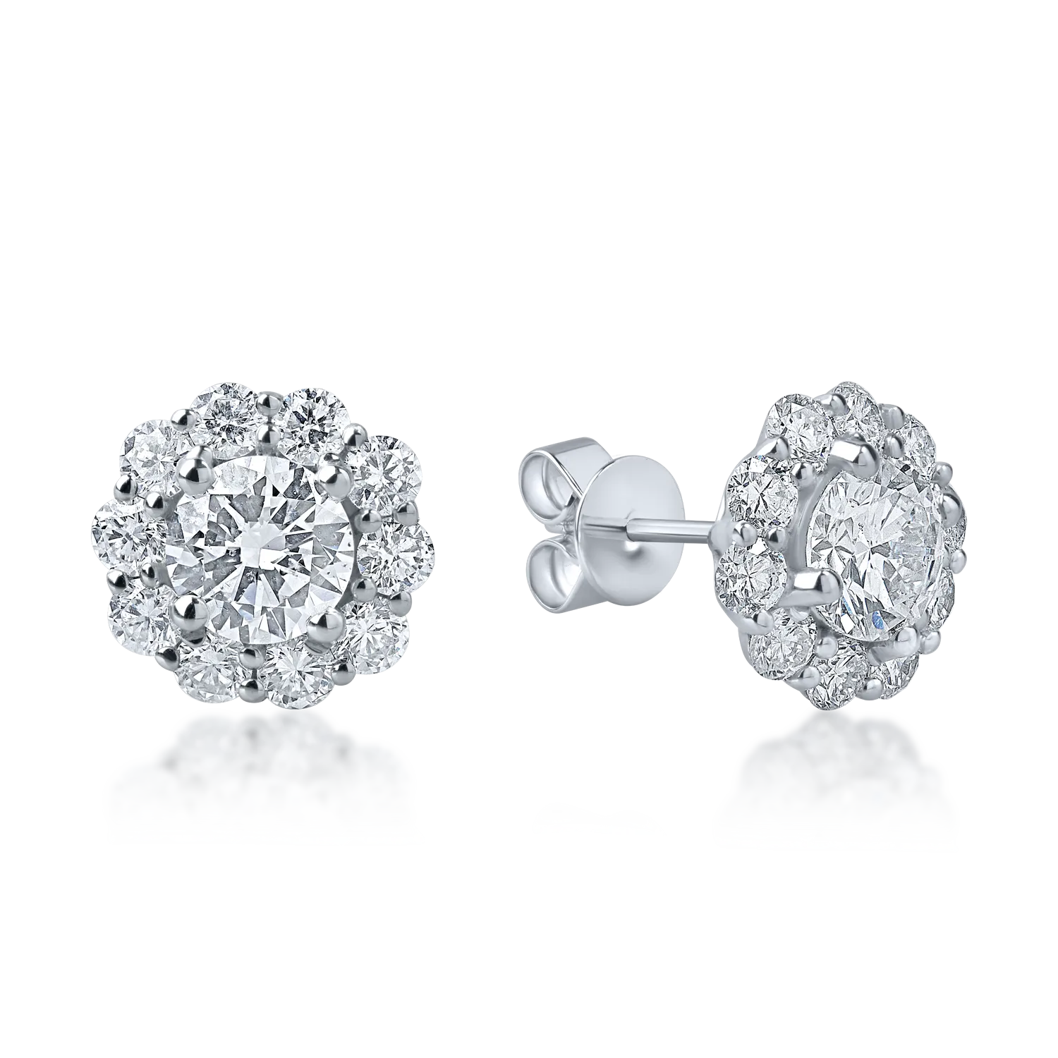 Cercei din aur alb cu diamante de 2.05ct