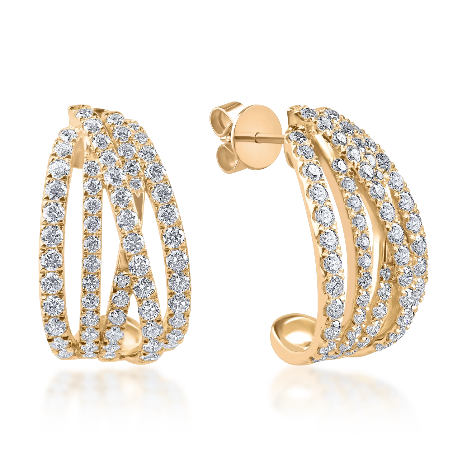 Cercei din aur galben cu diamante de 1.52ct