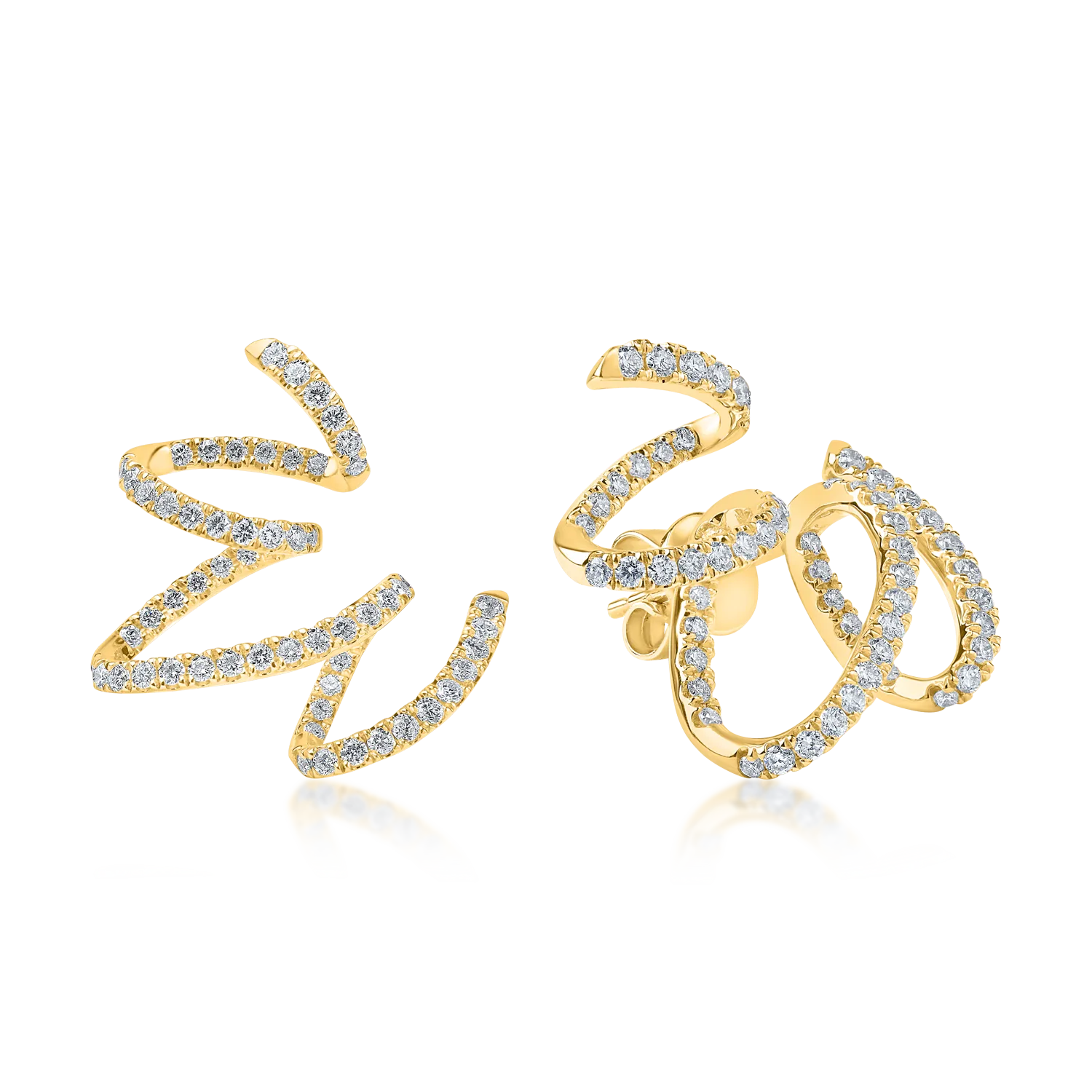 Cercei din aur galben cu diamante de 0.96ct