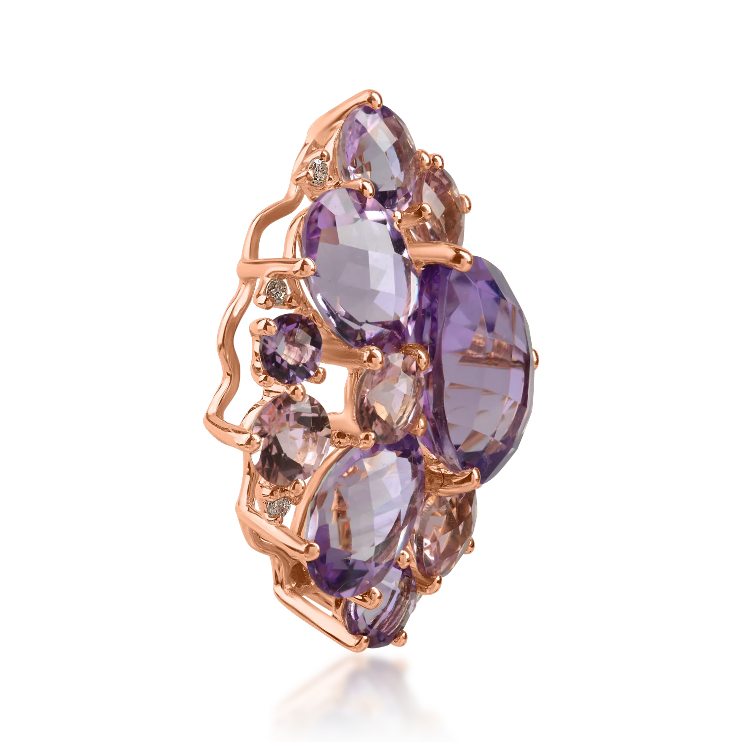 Pandantiv din aur roz cu pietre pretioase si semipretioase de 7.95ct - imagine 2
