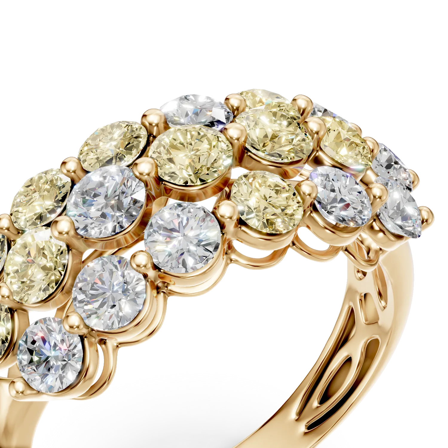 Inel din aur galben cu diamante multicolore de 2.28ct - imagine 4