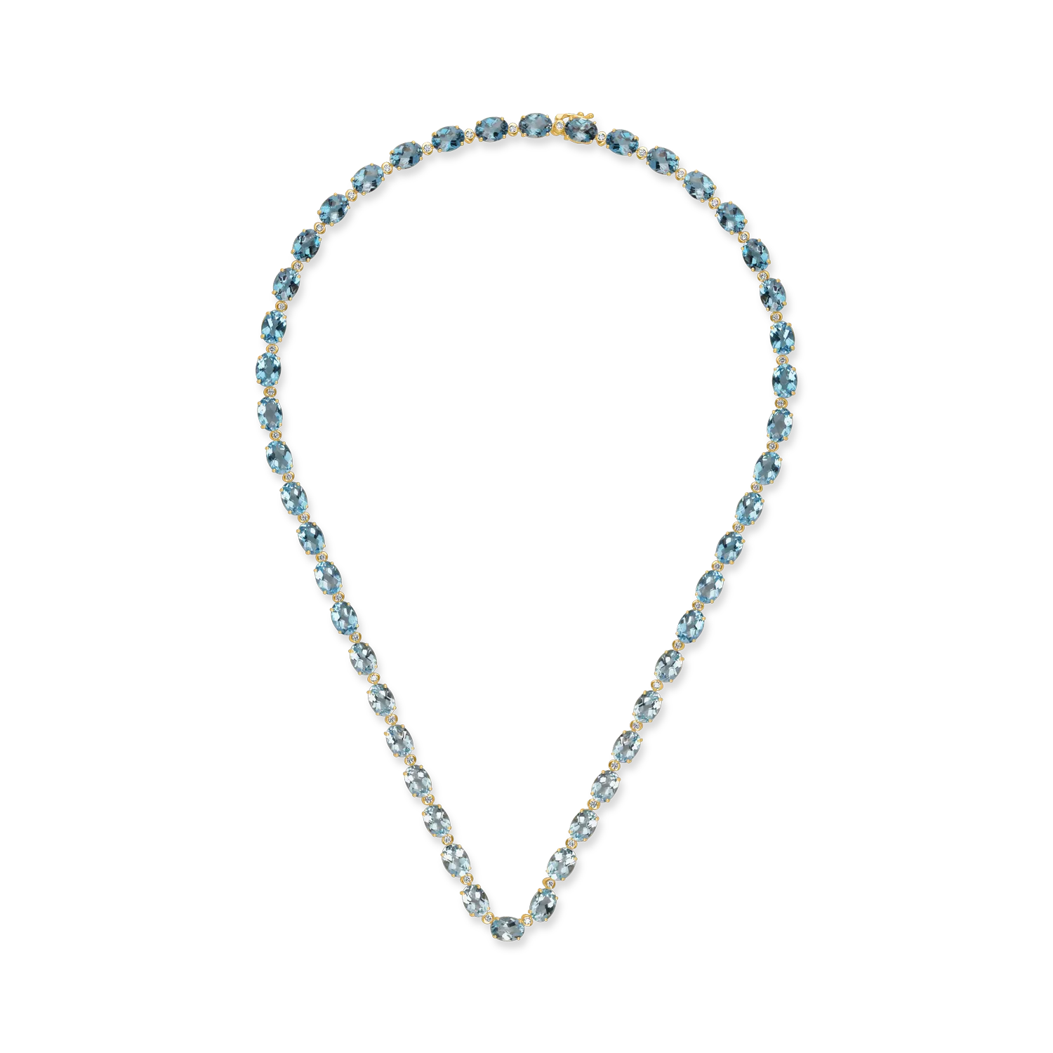 Colier tennis din aur galben cu topaze si diamante de 43.31ct