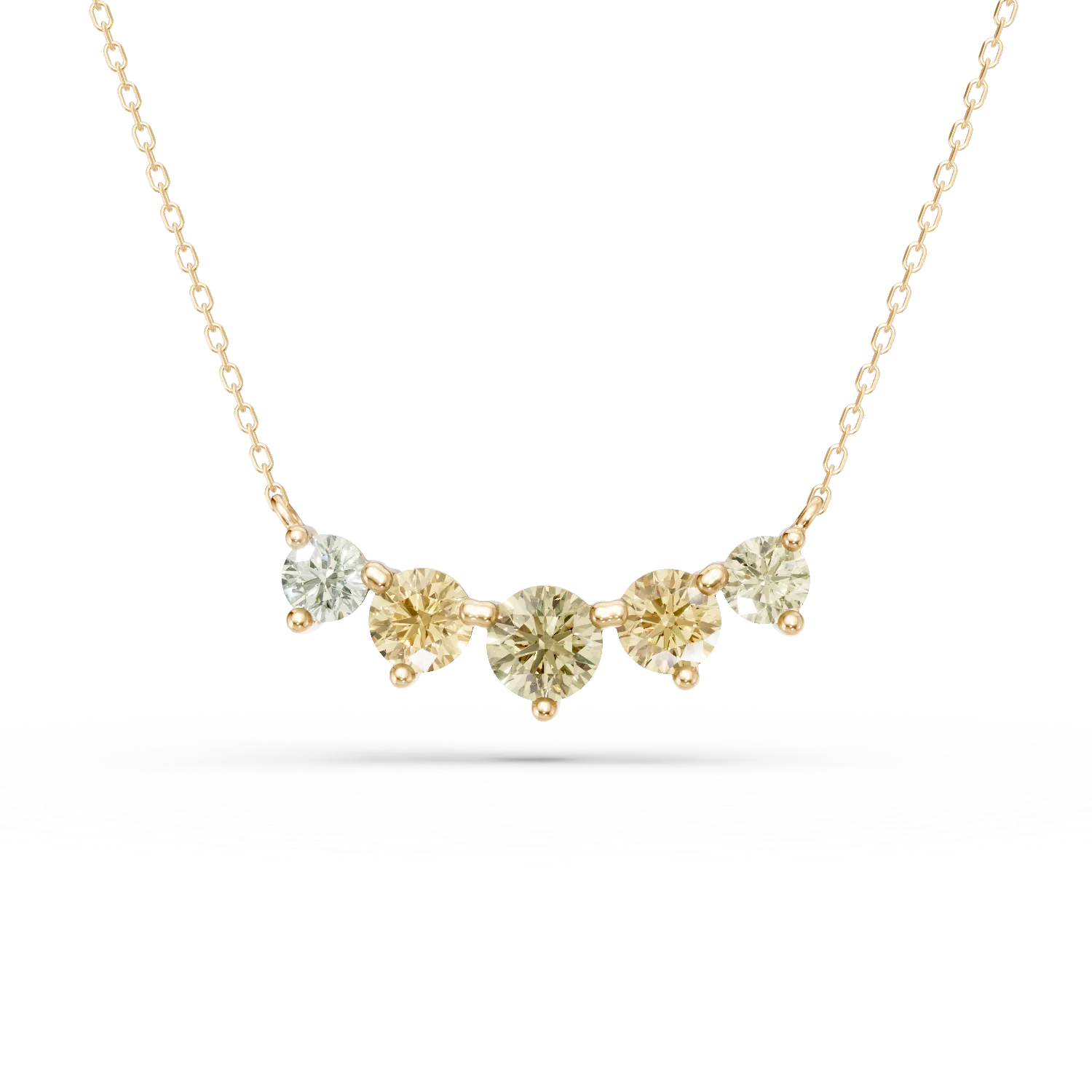 Teilor Lant cu pandantiv din aur galben cu diamante multicolore de 0.88ct