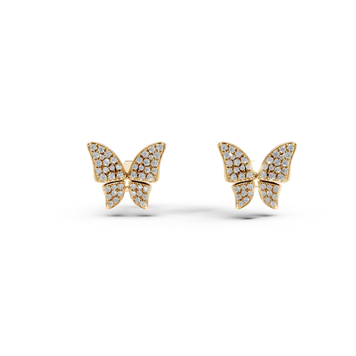 Cercei fluturi din aur galben cu diamante de 0.41ct