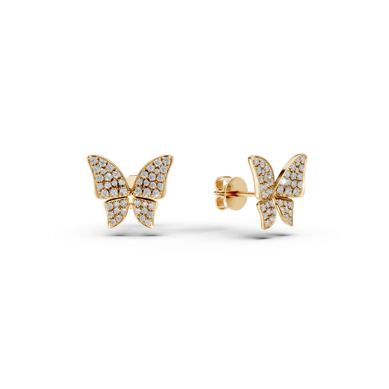 Cercei fluturi din aur galben cu diamante de 0.41ct