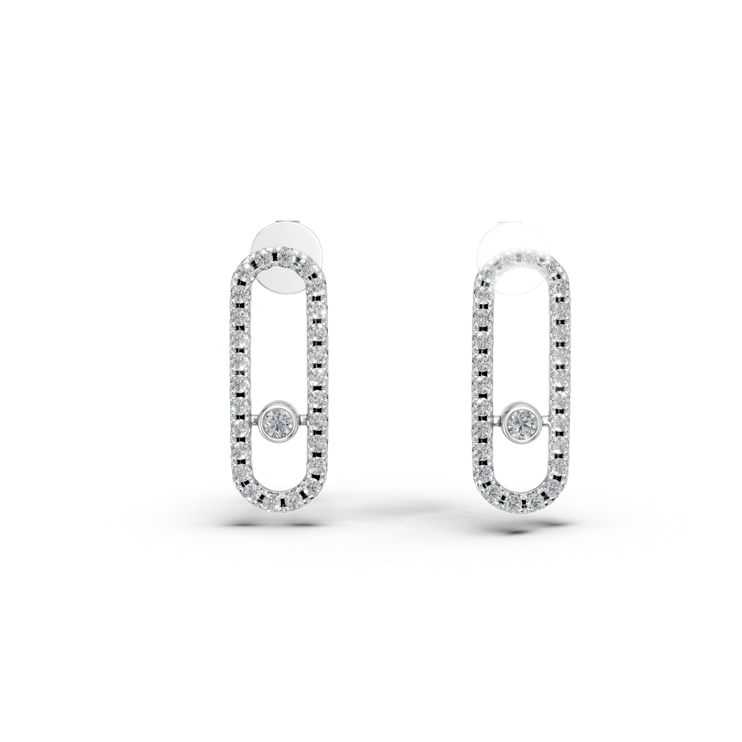 Cercei din aur alb cu diamante de 0.48ct