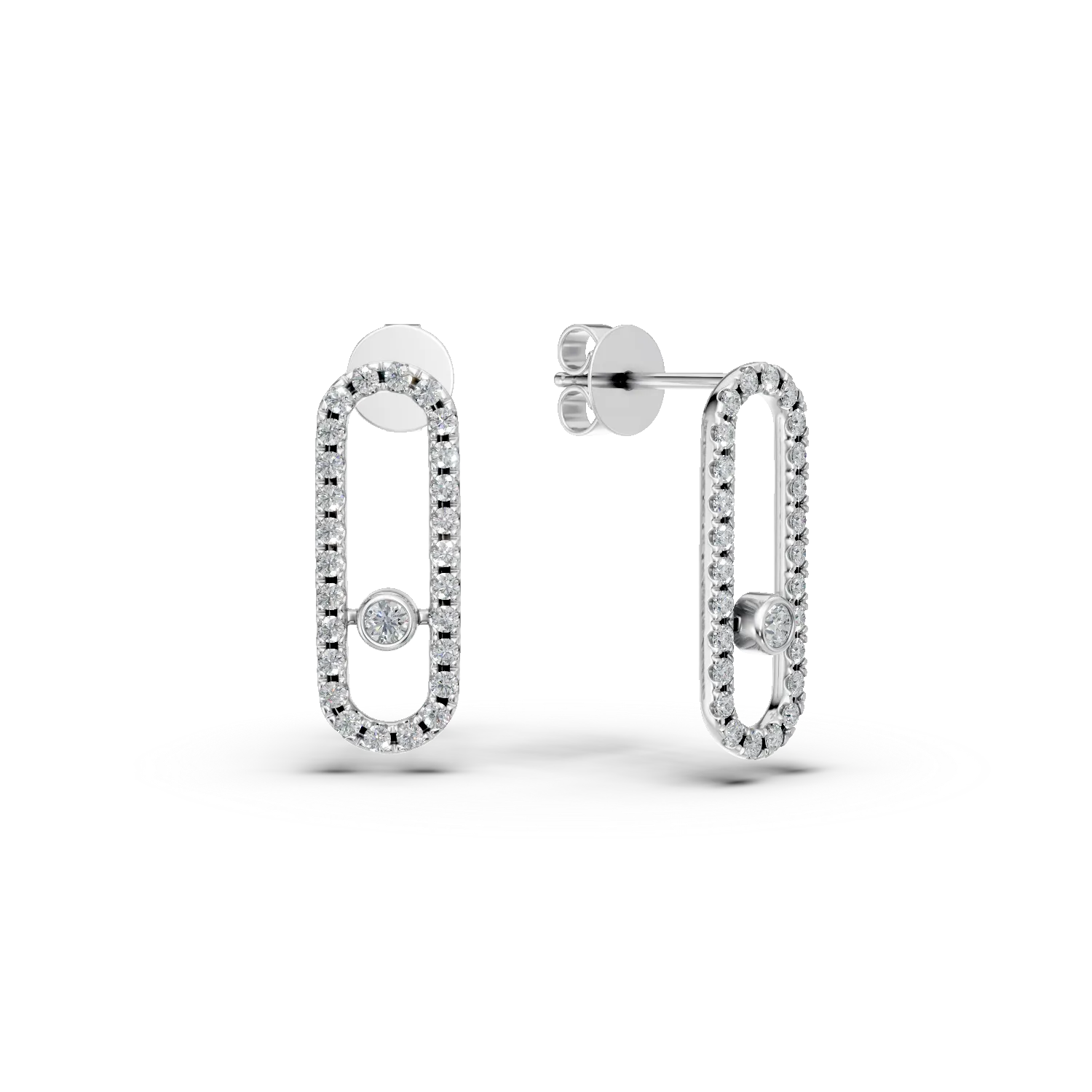 Cercei din aur alb cu diamante de 0.48ct
