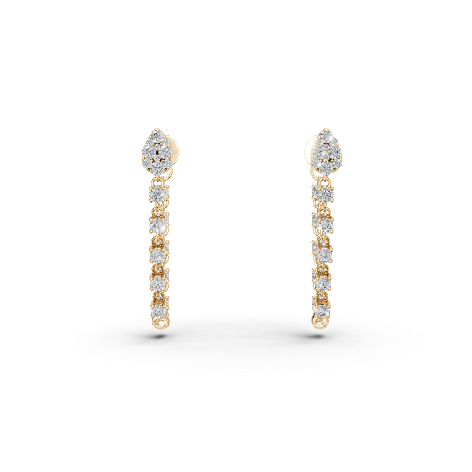 Cercei din aur galben cu diamante de 0.71ct