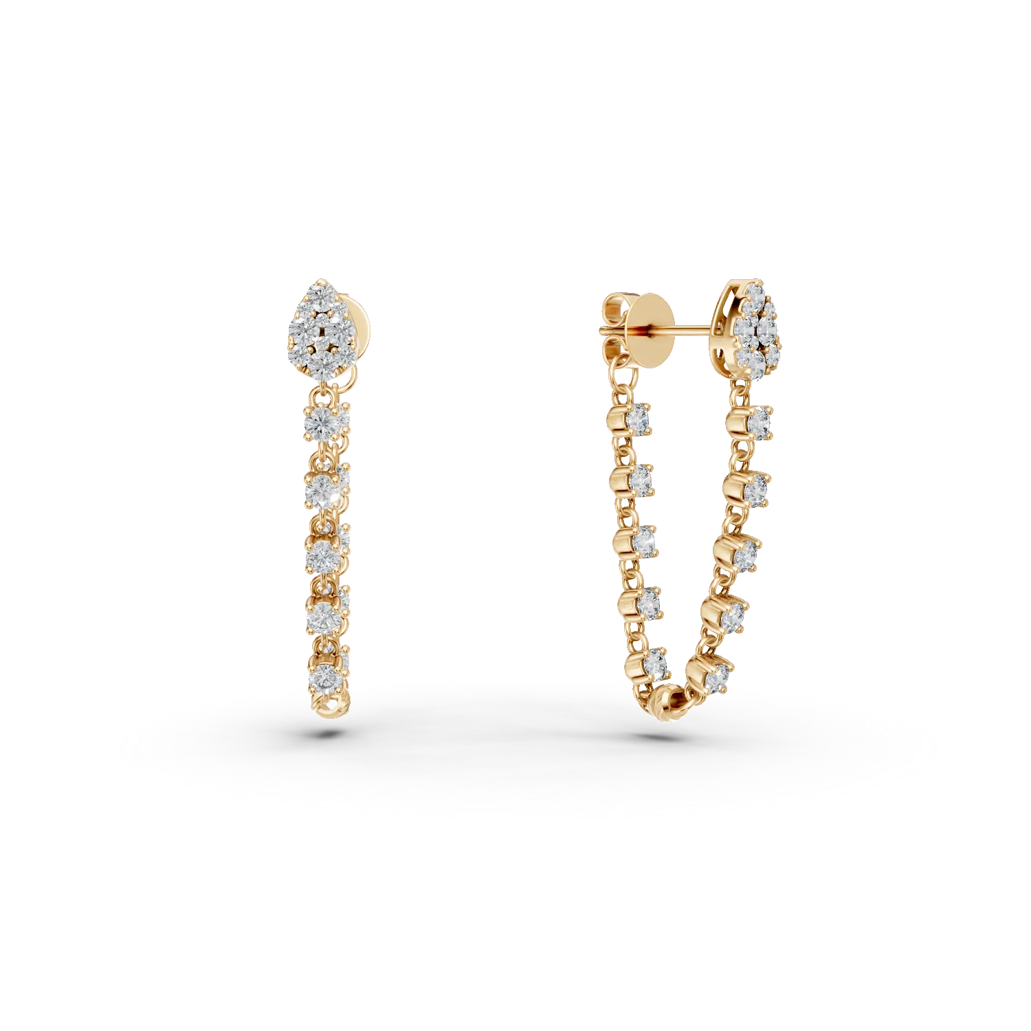 Teilor Cercei din aur galben cu diamante de 0.71ct