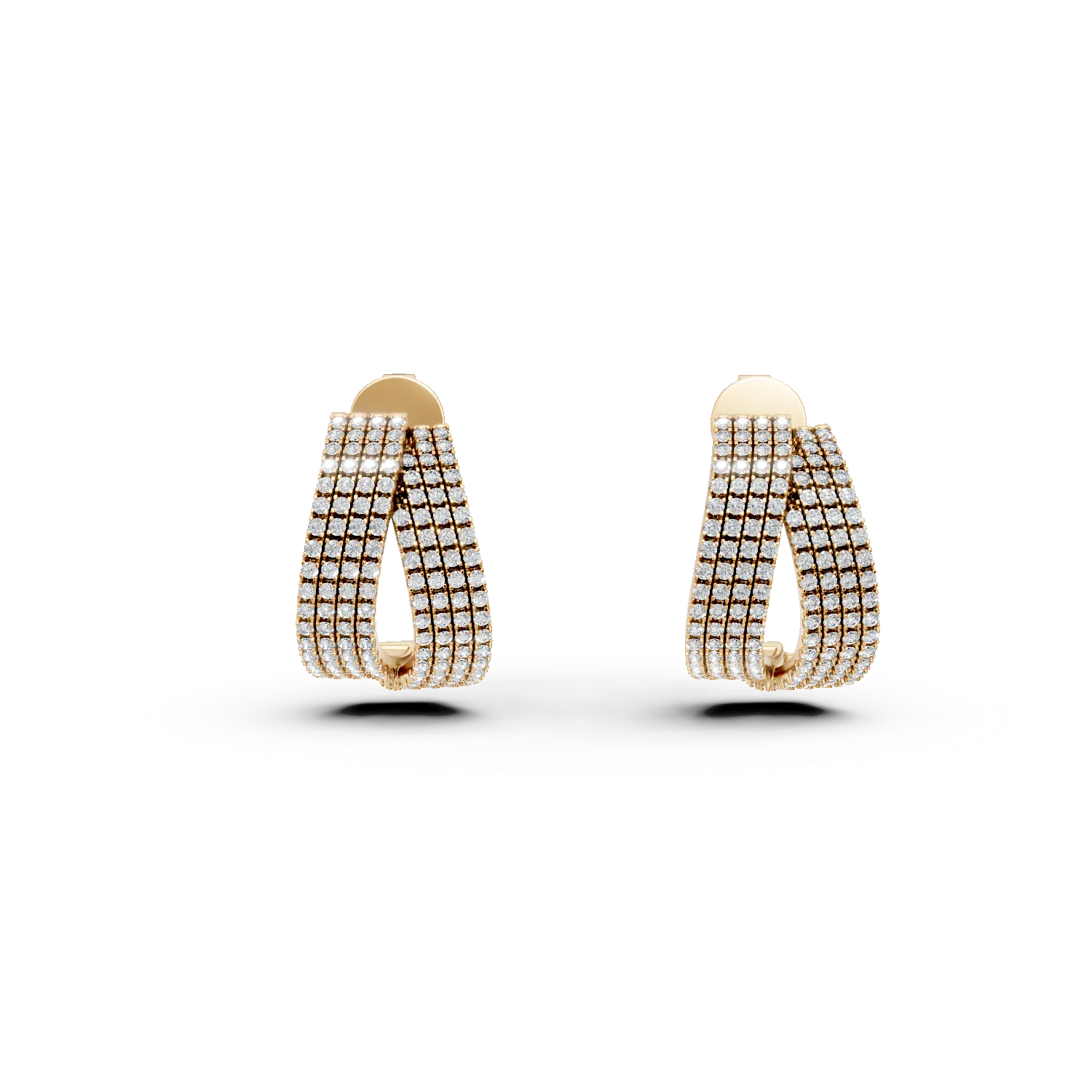 Cercei din aur galben cu diamante de 1.84ct - imagine 2