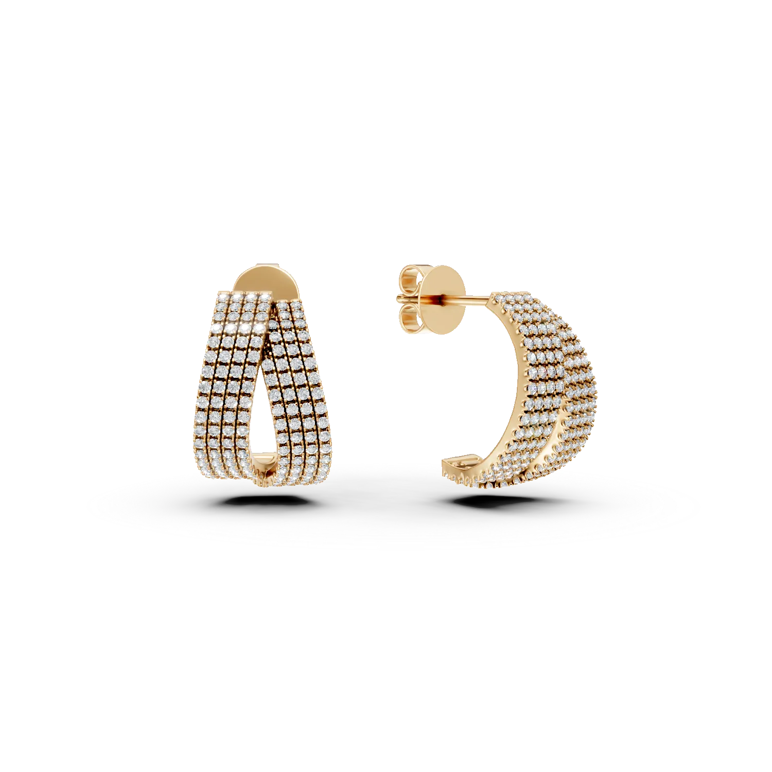 Cercei din aur galben cu diamante de 1.84ct