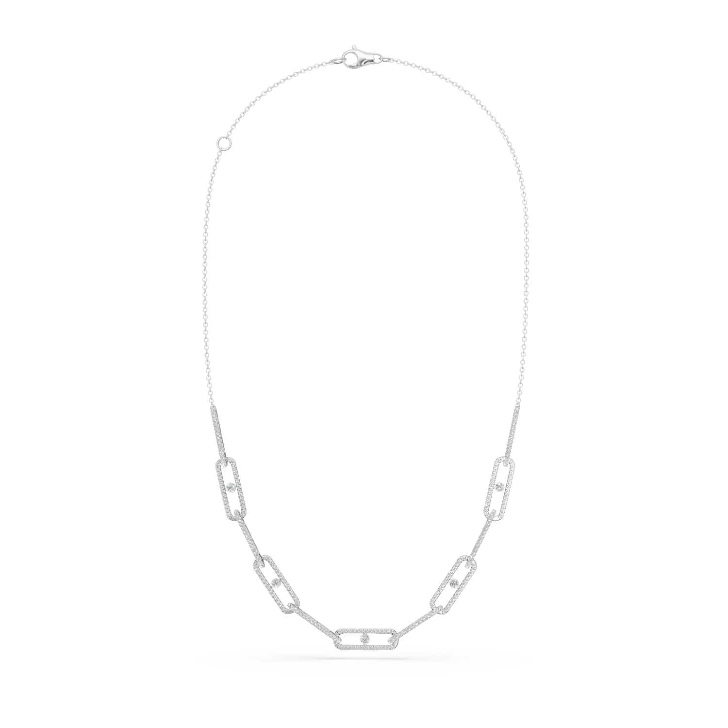 Feher arany lanc nyaklanc 1.29ct gyemantokkal