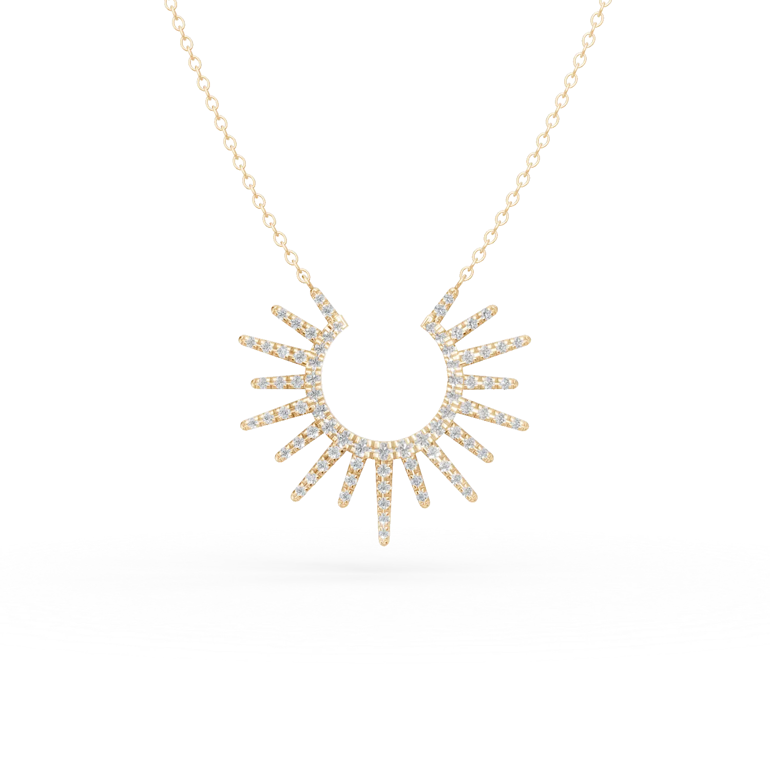 Naszyjnik z zoltego zlota z zawieszka geometryczna z diamentami 0.68ct-201038