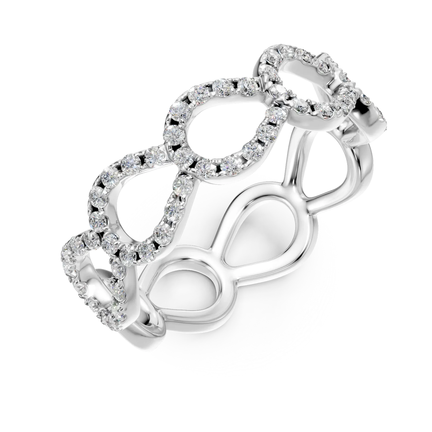 Inel din aur alb cu diamante microsetting de 0.45ct