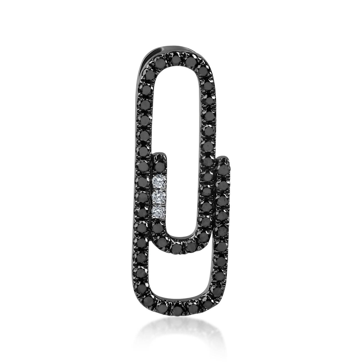 White and black gold pendant with black diamonds 0.4ct and clear diamonds 0.02ct-201099