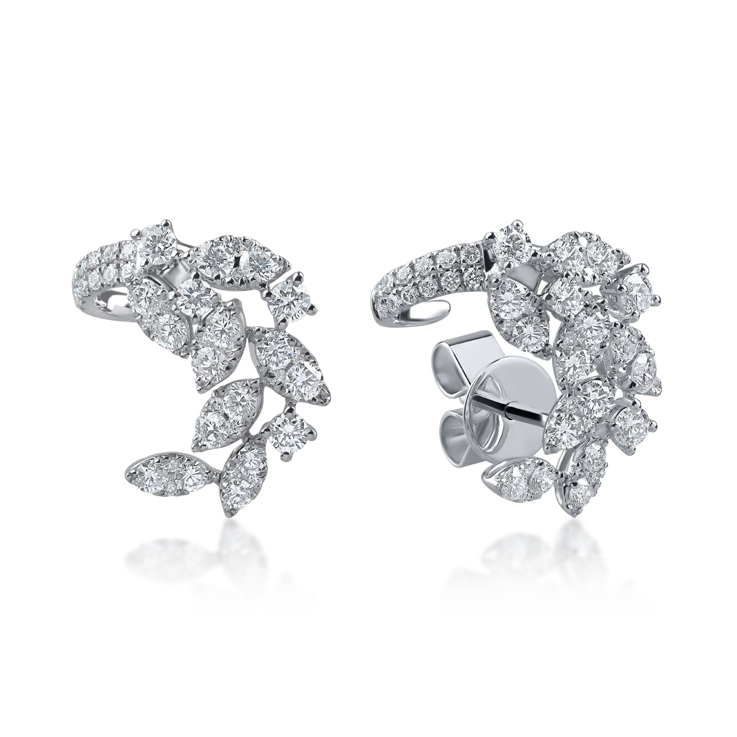 Cercei din aur alb cu diamante de 1.63ct
