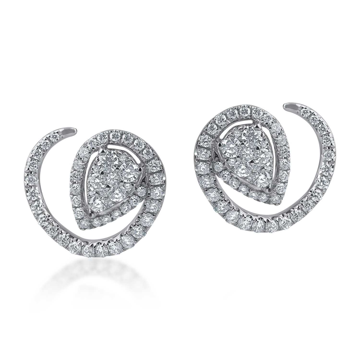 Cercei din aur alb cu diamante de 0.55ct