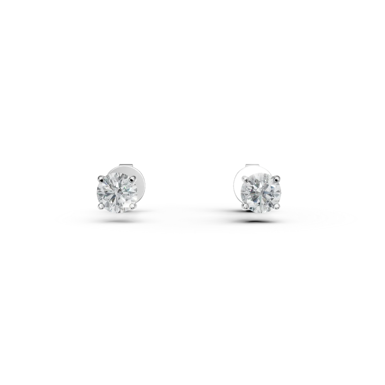 White gold solitaire earrings with diamonds 0.8ct-201542