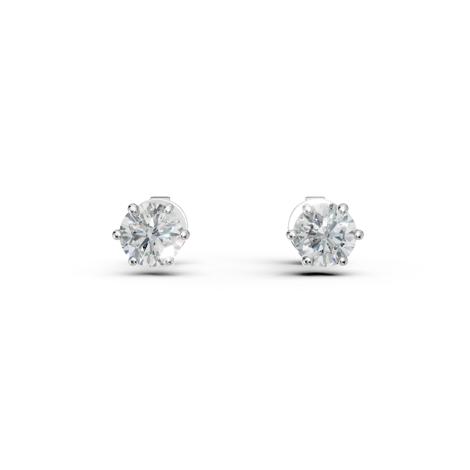 Cercei solitaire din aur alb cu diamante de 0.88ct