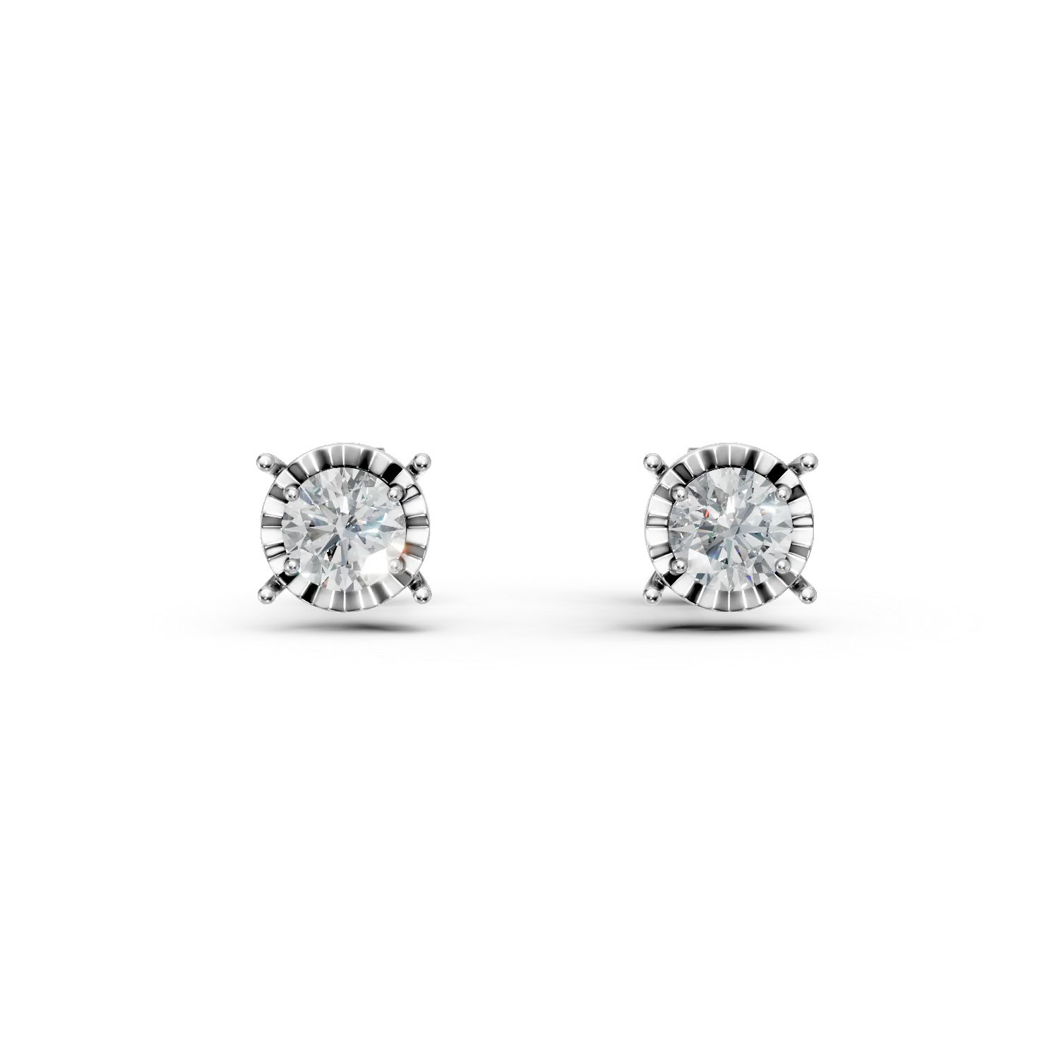 Cercei solitaire din aur alb cu diamante de 0.61ct