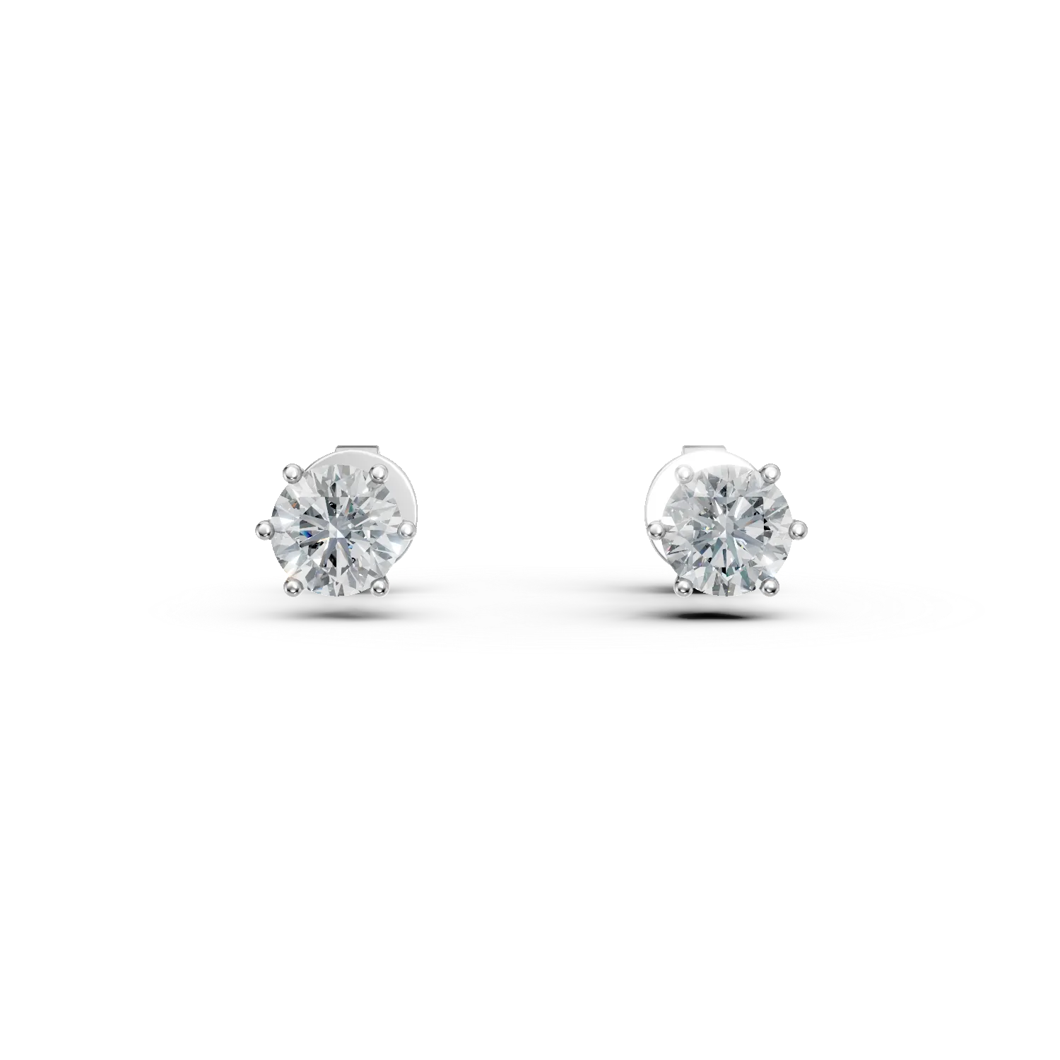 Cercei solitaire din aur alb cu diamante de 1.04ct