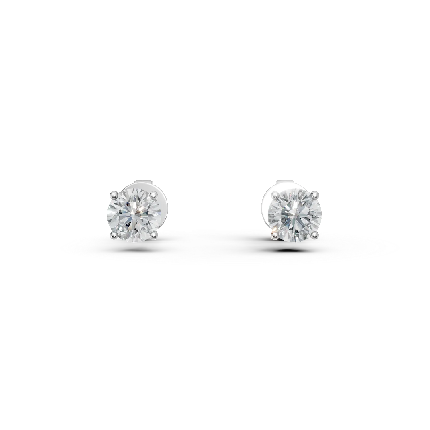White gold solitaire earrings with diamonds 1.06ct-201567