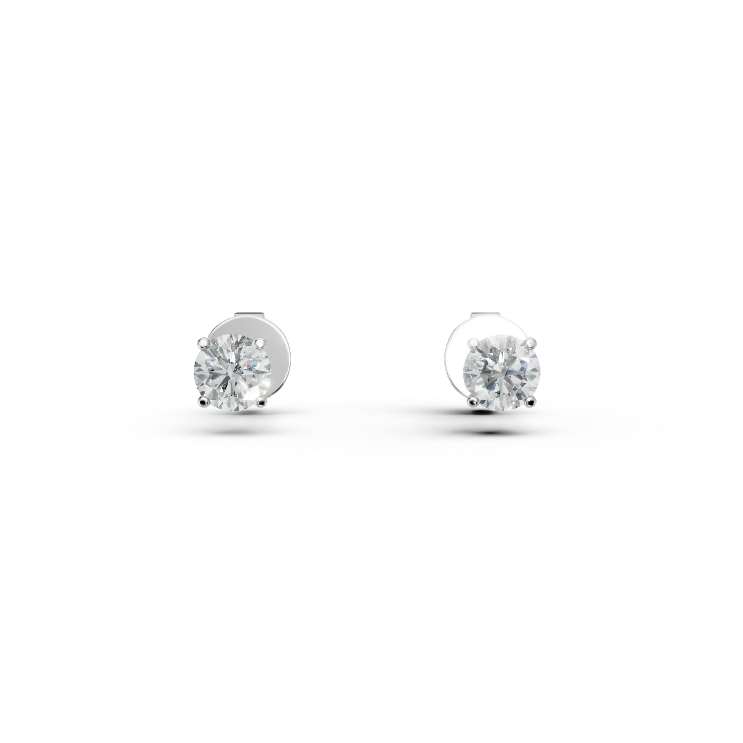 Cercei solitaire din aur alb cu diamante de 0.61ct