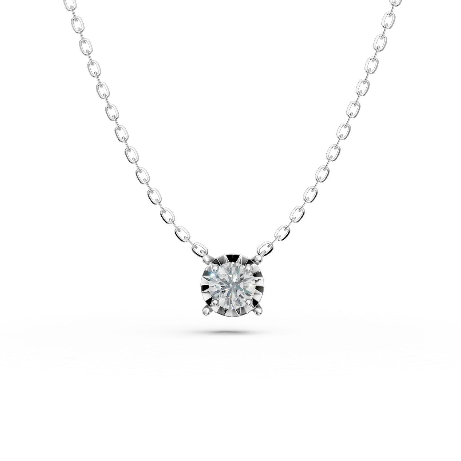 Naszyjnik z białego złota z zawieszką solitaire z diamentem 0.44ct-201610