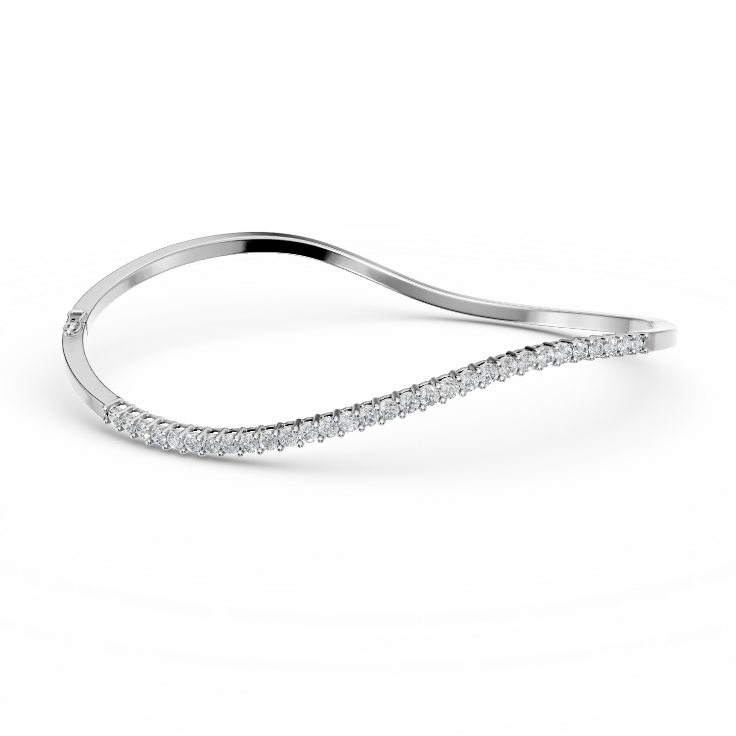 White gold bangle bracelet with diamonds 0.63ct-201615