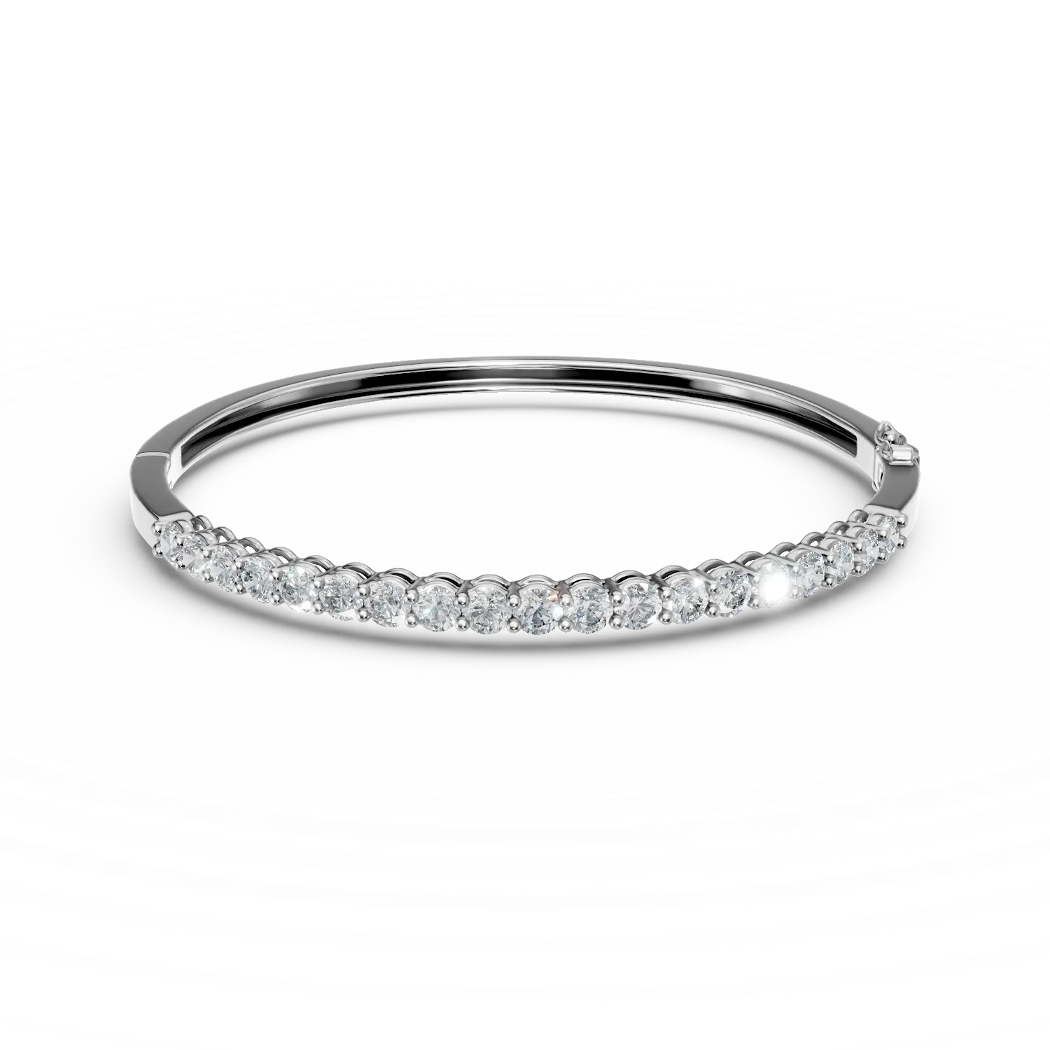 White gold bangle bracelet with diamonds 2.68ct-201616