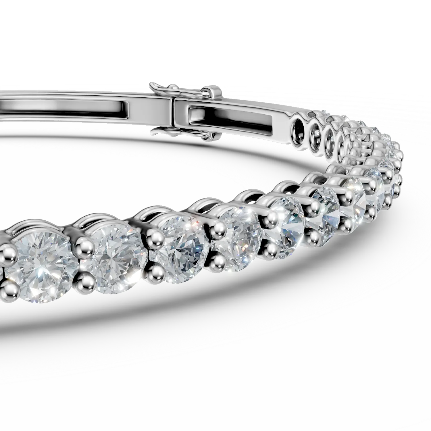 White gold bangle bracelet with diamonds 2.68ct