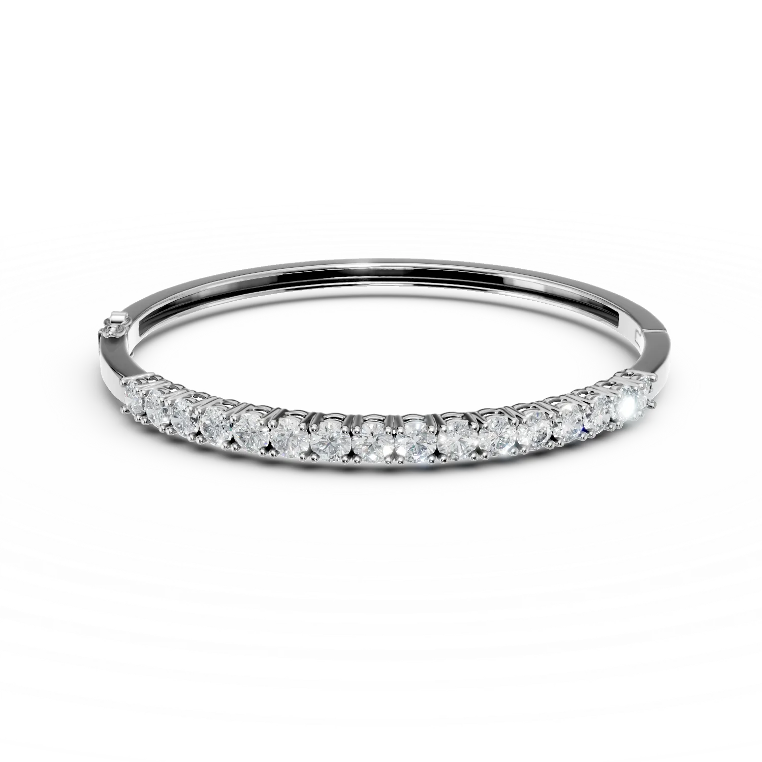 White gold bangle bracelet with diamonds 3.38ct-201618