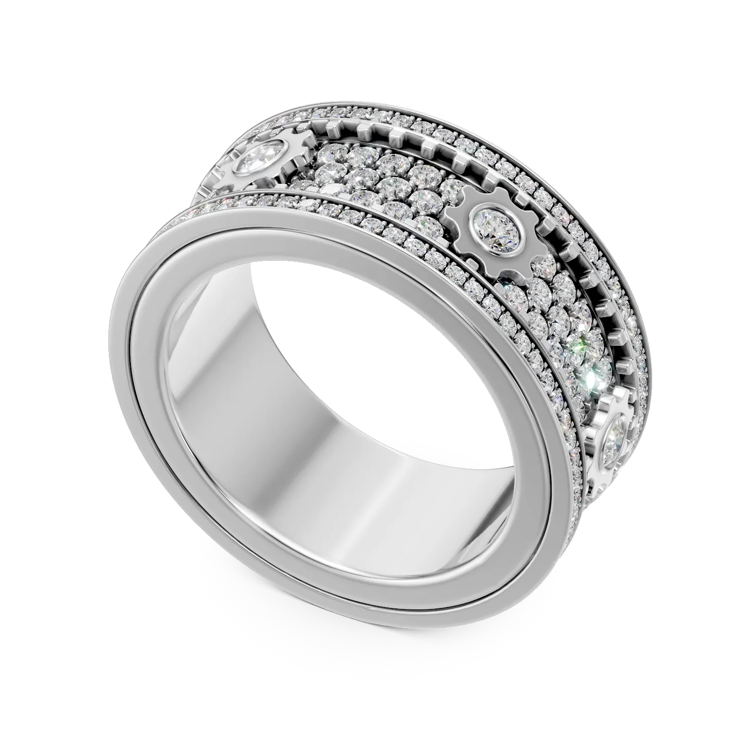 Inel din aur alb cu diamante microsetting de 1.4ct