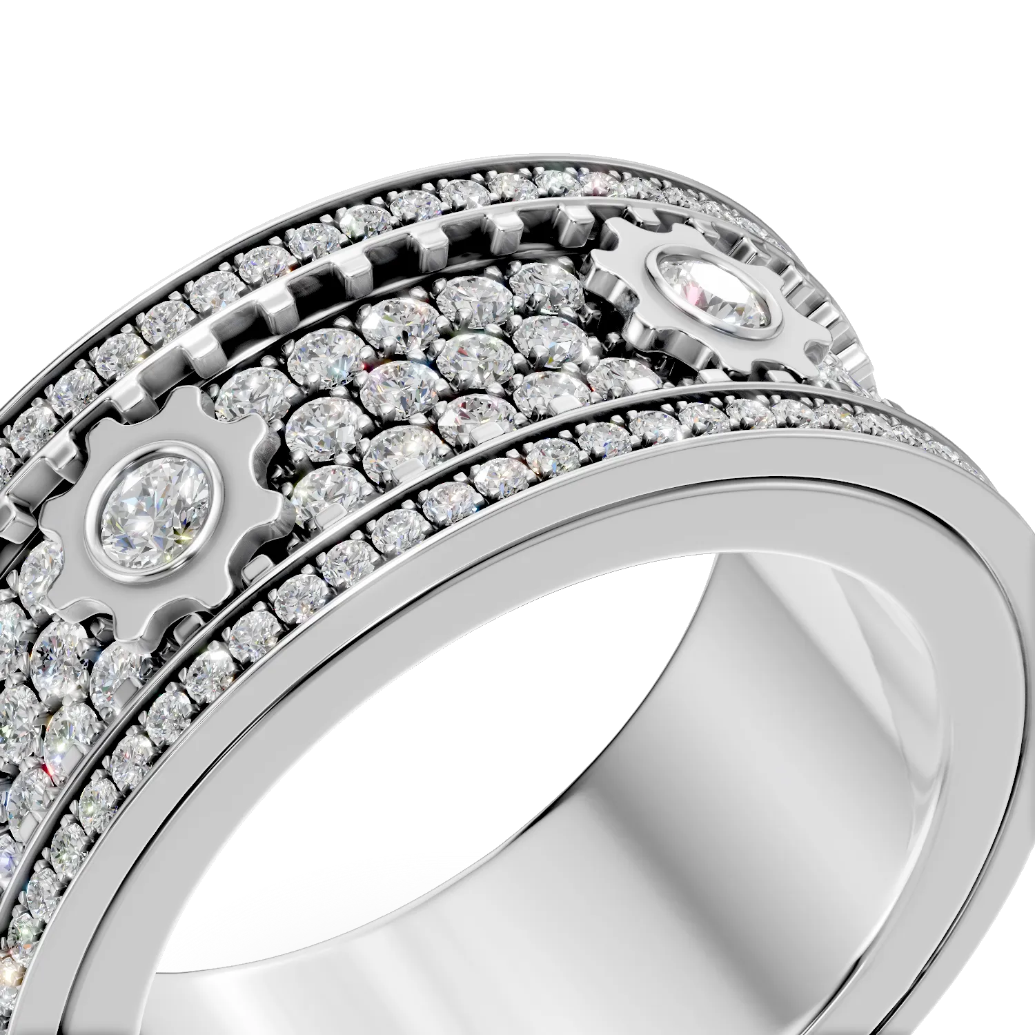 Inel din aur alb cu diamante microsetting de 1.4ct