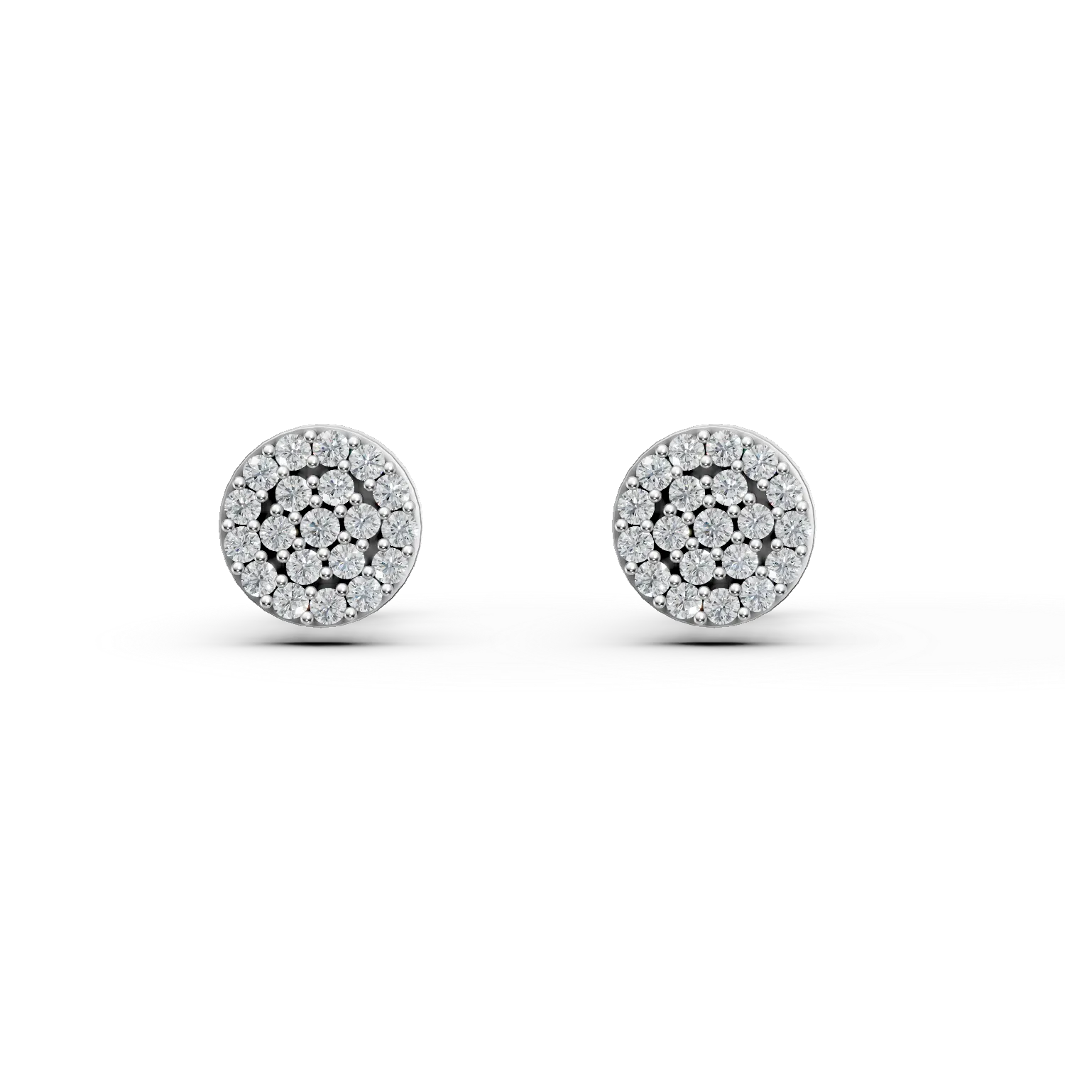 Cercei din aur alb cu zirconii - imagine 2